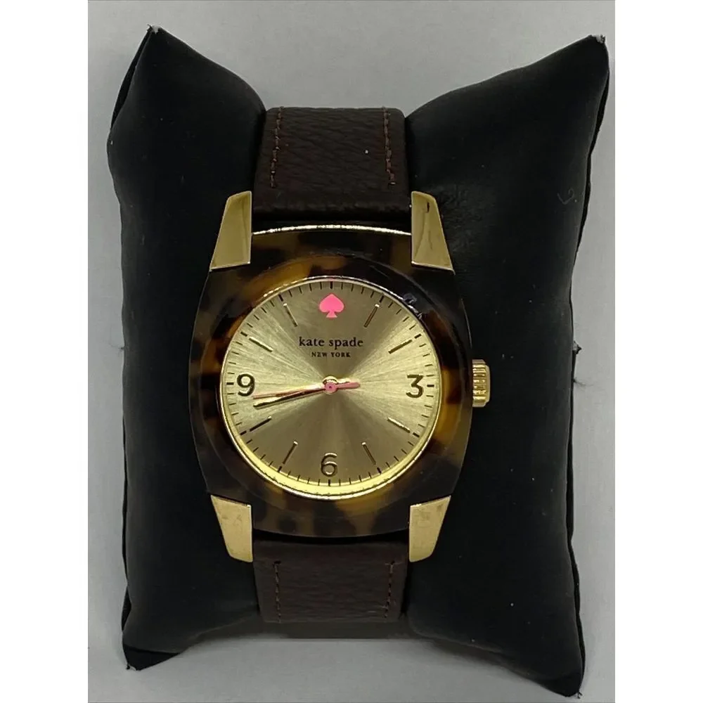 Kate Spade Skyline 0282 Women Brown Leather Analog Dial Quartz Wrist Watch BP788